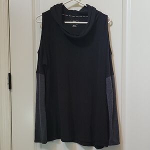 Black Gray Knit Sweater Top XL Soft from DKNY Black Cowl Neck Off Shoulder